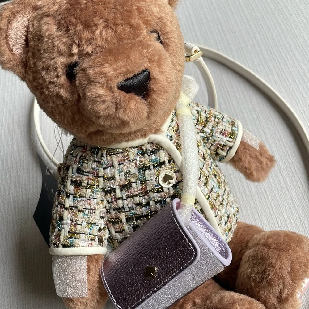 Kate spade 3d teddy bear KI972 Katey bear tweed crossbody bag